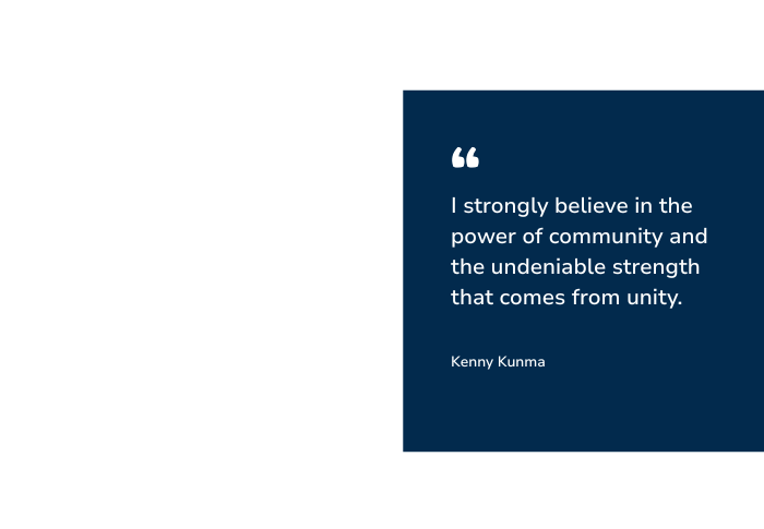 Kenny Kunma about page quote